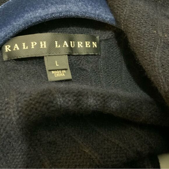Ralph Lauren black label Sleeveless open cashmere cable knit cardigan size L - Picture 4 of 8